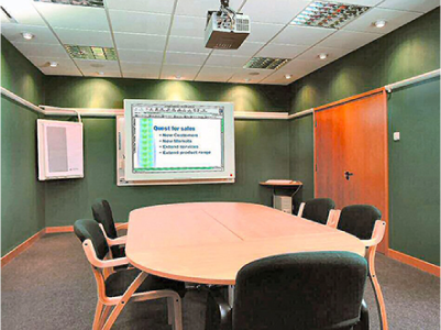 meeting room with Pendax exclusive line offfice presentation systems