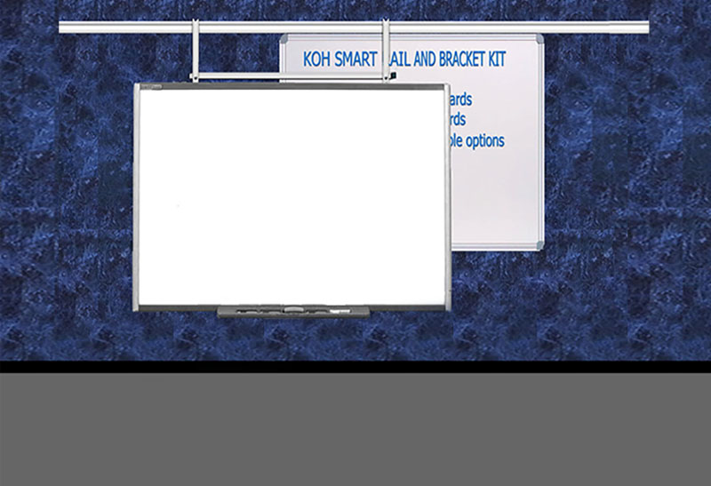 smartboard lowered to show height.